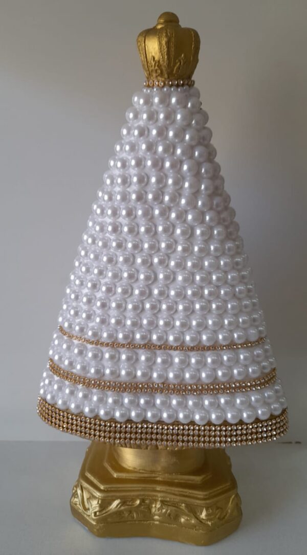 Aparecida Perolada 33cm Gesso - Imagem 3