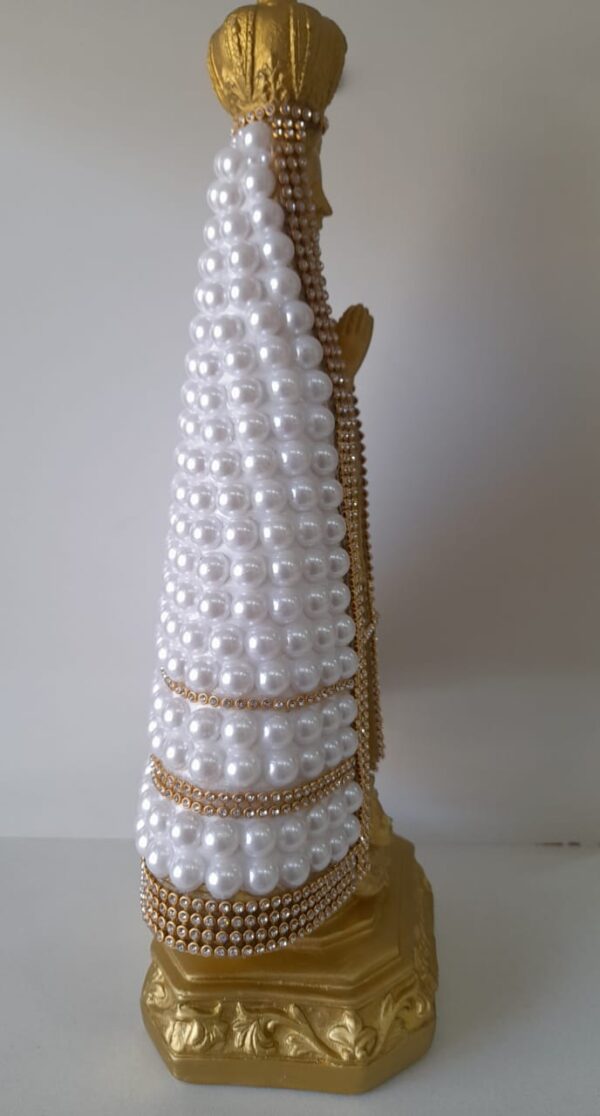 Aparecida Perolada 33cm Gesso - Imagem 2
