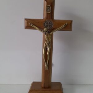 Crucifixo Madeira De Parede 17cm São Bento