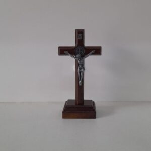 Crucifixo Madeira De Mesa 9cm São Bento