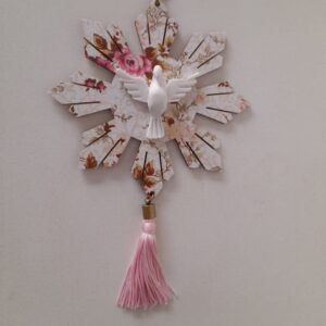 Adorno De Porta Espirito Santo Florido Rosa