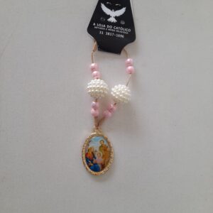 Dezena Para Carro Perola Rosa Sagrada Família