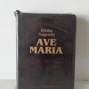 Bíblia Ave Maria Média Zíper Capa Marrom