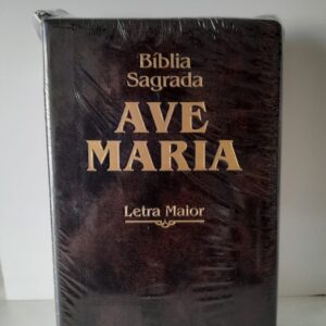 Bíblia Ave Maria Letra Maior Zíper Capa Marrom