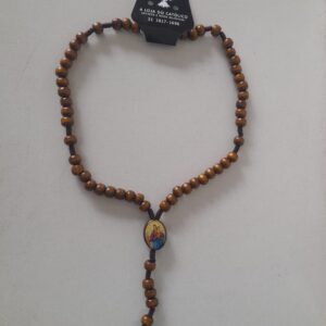 Terço Madeira Imbuia Com Foto Entremeio Auxiliadora