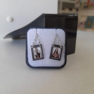 Escapulario Aço Inox N.S. Do Carmo e Sagrado Coração De Jesus