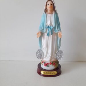 N.S. Das Graças Com Medalha 14cm Resina
