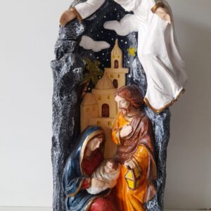 Sagrada Família Com Anjo 30cm Gesso