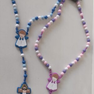 Terço Infantil Pai Nosso Azul e Roxo(Cod 1747)