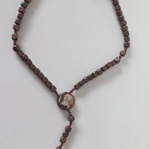 Terço Madeira Conta Quadrada Santa Rita (Cod 1289)