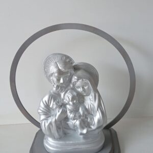 Sagrada Família Busto 10cm Gesso Com Circulo Mdf (2575)