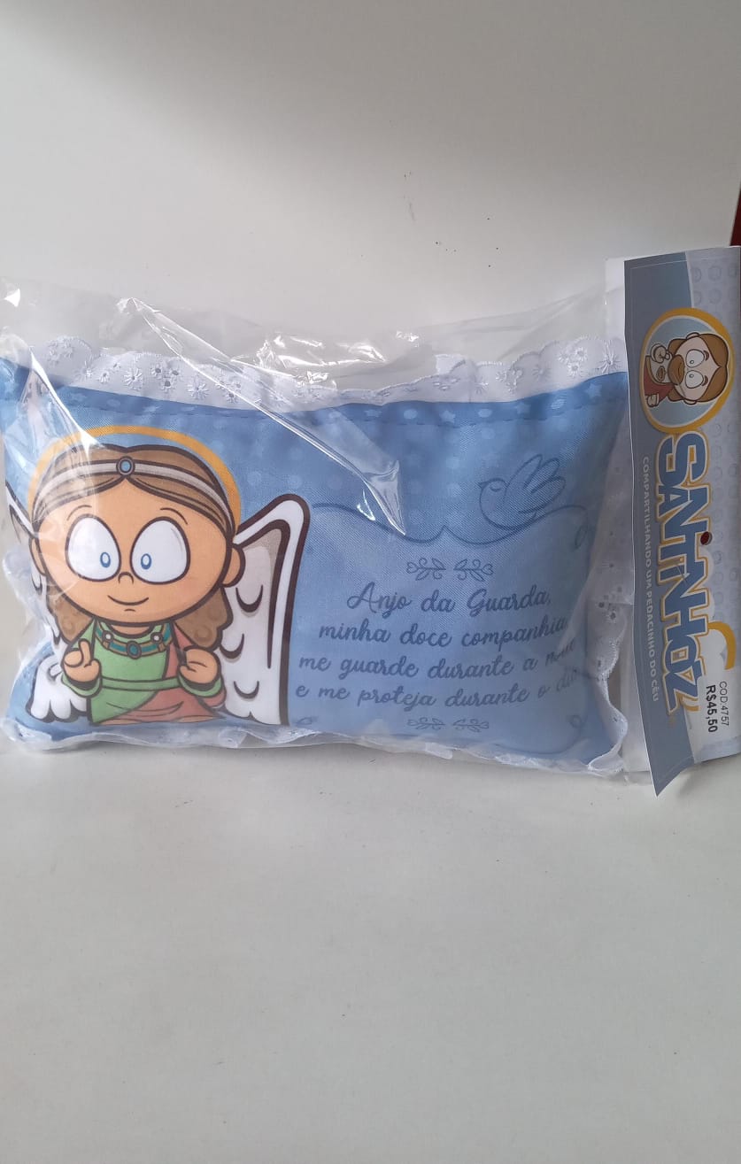 Travesseiro Anjo Da Guarda Azul (Cod 4757)