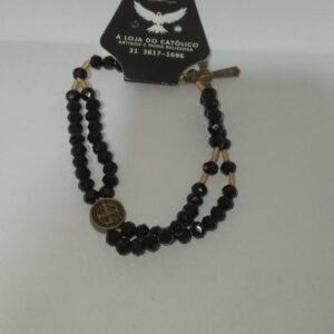 Pulseira cristal preta São Bento (cod 5948)