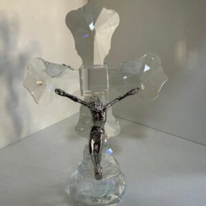 Crucifixo lapidado cristal 20cm (cod 6138)