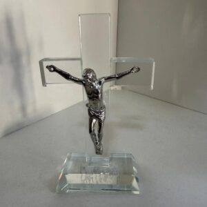 Crucifixo cristal com base 13cm (cod 6139)